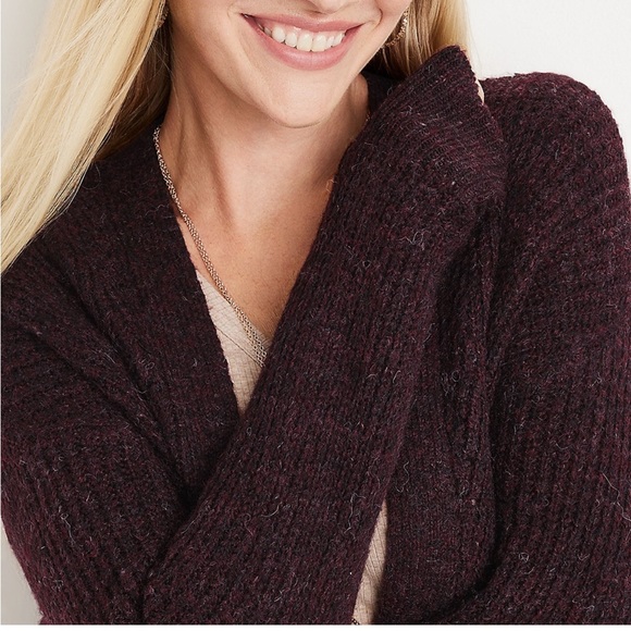 Maurices Wine Open Front Cardigan - Picture 3 of 7